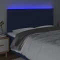 Tête de lit à LED Bleu 180x5x118/128 cm Tissu