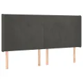 Tête de lit à LED Gris foncé 163x16x118/128 cm Velours