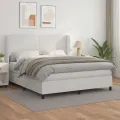 cadre de lit avec matelas Blanc 160x200cm Similicuir