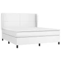 cadre de lit avec matelas Blanc 160x200cm Similicuir