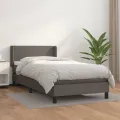 cadre de lit avec matelas Gris 90x190 cm Similicuir