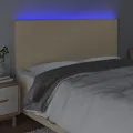 Tête de lit à LED Crème 160x5x118/128 cm Tissu