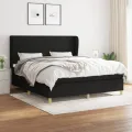 cadre de lit avec matelas Noir 160x200 cm Tissu