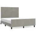 Cadre de lit avec tête de lit Gris clair 140x190 cm Velours
