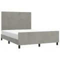 Cadre de lit avec tête de lit Gris clair 140x190 cm Velours