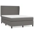 cadre de lit avec matelas Gris 140x200 cm Similicuir