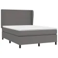 cadre de lit avec matelas Gris 140x200 cm Similicuir