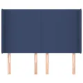 Tête de lit avec oreilles Bleu 147x16x118/128 cm Tissu