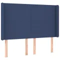 cadre de lit matelas et LED Bleu 140x200 cm Tissu