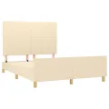 Cadre de lit avec tête de lit Crème 140x190 cm Tissu