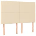 cadre de lit avec matelas Crème 140x200 cm Tissu