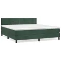 cadre de lit et matelas Vert foncé 180x200cm Velours
