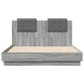 Cadre de lit avec tête de lit sonoma gris 135x190 cm
