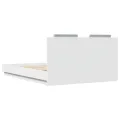 Cadre de lit avec tête de lit blanc 150x200cm bois d'ingénierie