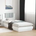 Cadre de lit et tête de lit blanc 100x200 cm bois d'ingénierie
