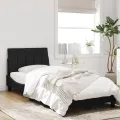 Cadre de lit avec lumières LED noir 80x200 cm velours