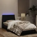 Cadre de lit avec lumières LED noir 80x200 cm velours