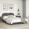 Cadre de lit avec tête de lit Gris 120x200 cm Similicuir