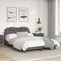 Cadre de lit avec lumières LED gris 120x200 cm similicuir