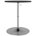 Table de bar noir 60x60x90 cm bois d'ingénierie et acier chromé