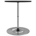 Table de bar noir 60x60x90 cm bois d'ingénierie et acier chromé