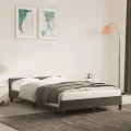 Cadre de lit avec tête de lit gris foncé 120x190 cm velours