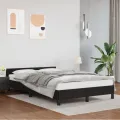 Cadre de lit avec tête de lit noir 120x190 cm similicuir
