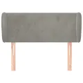 Tête de lit avec oreilles Gris clair 93x23x78/88 cm Velours