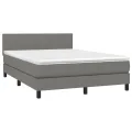 cadre de lit et matelas et LED Gris foncé 140x200 cm