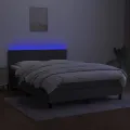cadre de lit et matelas et LED Gris foncé 140x200 cm