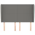 Tête de lit avec oreilles Gris foncé 147x23x118/128 cm Tissu