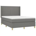 cadre de lit matelas LED Gris foncé 140x190 cm Tissu
