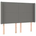 cadre de lit matelas LED Gris foncé 140x190 cm Tissu