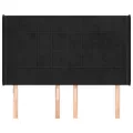 Tête de lit avec oreilles Noir 147x16x118/128 cm Velours