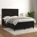 cadre de lit avec matelas Noir 140x200 cm Velours
