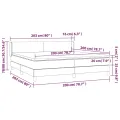 cadre de lit avec matelas Crème 200x200 cm Tissu