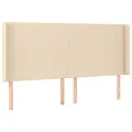 cadre de lit matelas et LED Crème 200x200 cm Tissu