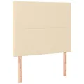 cadre de lit et matelas et LED Crème 100x200cm Tissu