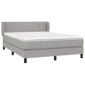 cadre de lit avec matelas Gris clair 140x200cm Tissu