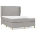 cadre de lit avec matelas Gris clair 140x200cm Tissu