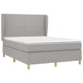 cadre de lit avec matelas Gris clair 140x200cm Tissu