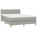 cadre de lit et matelas et LED Gris clair 140x200 cm