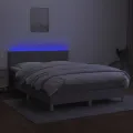 cadre de lit et matelas et LED Gris clair 140x200 cm