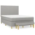 cadre de lit avec matelas Gris clair 140x190cm Tissu