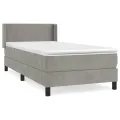 cadre de lit et matelas Gris clair 80x200 cm Velours