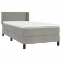 cadre de lit et matelas Gris clair 80x200 cm Velours