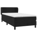 cadre de lit et matelas Noir 80x200 cm Velours
