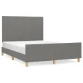 Cadre de lit avec tête de lit Gris foncé 140x200 cm Tissu