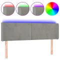 Tête de lit à LED Gris clair 147x16x78/88 cm Velours