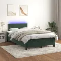 cadre de lit avec matelas LED Vert foncé 120x200 cm